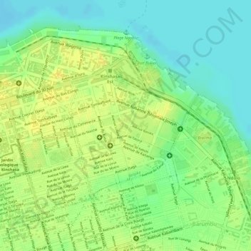 Carte topographique Commerce, altitude, relief