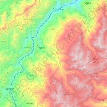 Carte topographique Tasco, altitude, relief