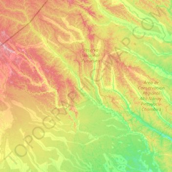 Carte topographique Tigre, altitude, relief