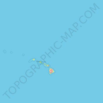 Carte topographique Hawaiian Islands, altitude, relief