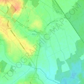 Carte topographique Saulon-la-Chapelle, altitude, relief