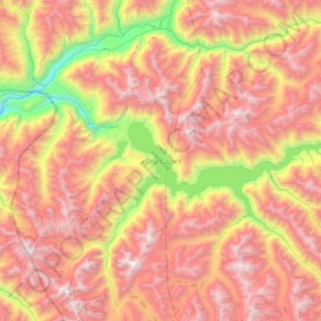 Carte topographique Lac Sarez, altitude, relief