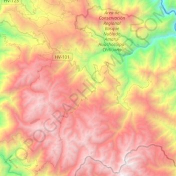 Carte topographique Tintay Puncu, altitude, relief