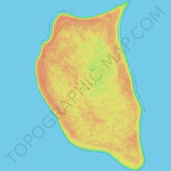 Carte topographique Ile Henderson, altitude, relief