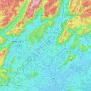 Carte topographique Jabaquara, altitude, relief