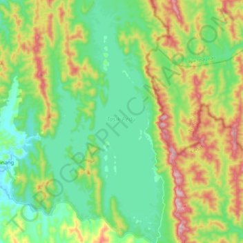 Carte topographique Pedu Lake, altitude, relief