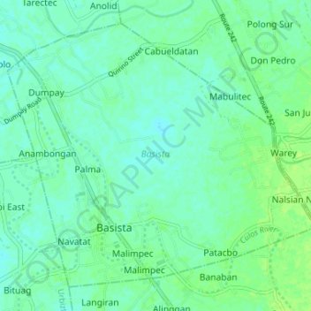 Carte topographique Basista, altitude, relief