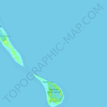 Carte topographique îles Agaléga, altitude, relief