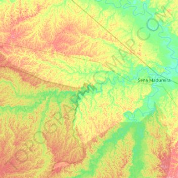 Carte topographique Rio Caeté, altitude, relief