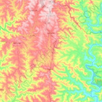 Carte topographique Descanso, altitude, relief