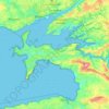 Carte topographique Communauté de communes Presqu’île de Crozon-Aulne Maritime, altitude, relief