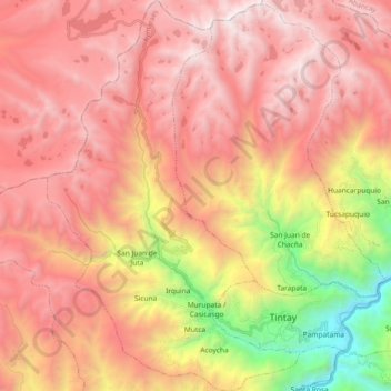 Carte topographique Lucre, altitude, relief