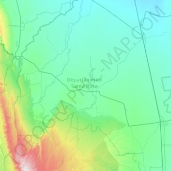 Carte topographique Departamento Santa Rosa, altitude, relief
