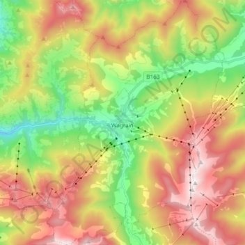 Carte topographique Wagrain, altitude, relief