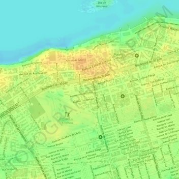 Carte topographique Golf, altitude, relief