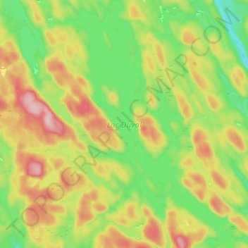 Carte topographique Lac Duval, altitude, relief
