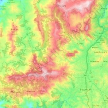 Carte topographique Vulamba, altitude, relief