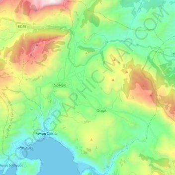 Carte topographique Δημοτική Ενότητα Διστόμου, altitude, relief