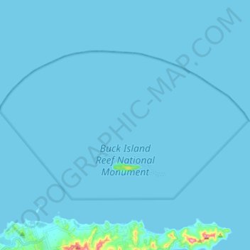 Carte topographique Buck Island Reef National Monument, altitude, relief