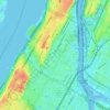 Carte topographique Manhattan, altitude, relief