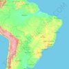 Carte topographique Brazil, altitude, relief