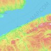 Carte topographique La Matanie, altitude, relief