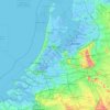 Carte topographique West-Nederland, altitude, relief