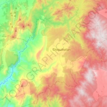 Carte topographique Chiquilistlán, altitude, relief