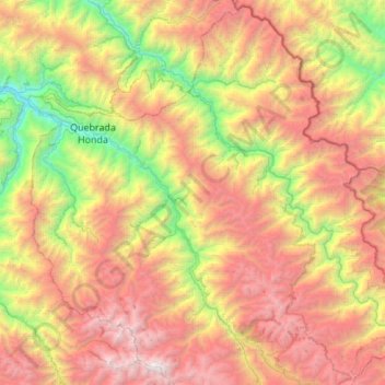 Carte topographique Yanatile, altitude, relief