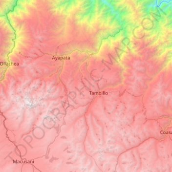 Carte topographique Ituata, altitude, relief