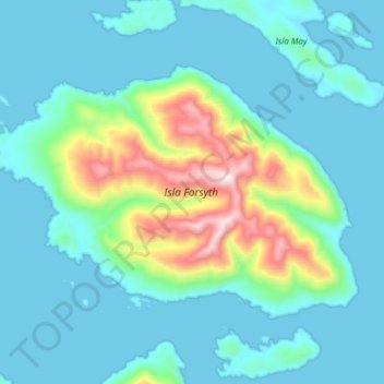 Carte topographique Isla Forsyth, altitude, relief