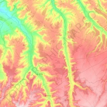 Carte topographique Livarot-Pays-d'Auge, altitude, relief