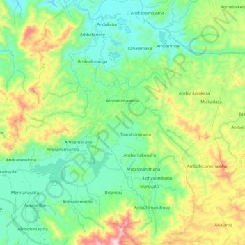 Carte topographique Ambatomanoina, altitude, relief