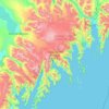 Carte topographique Kenai Fjords National Park, altitude, relief