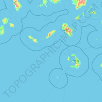 Carte topographique Περιφερειακή Ενότητα Θήρας, altitude, relief