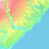 Carte topographique Coruripe, altitude, relief