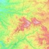 Carte topographique Monts d'Ambazac, altitude, relief