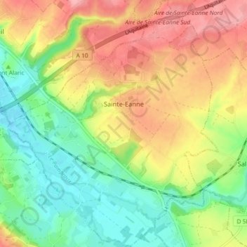 Carte topographique Sainte-Eanne, altitude, relief