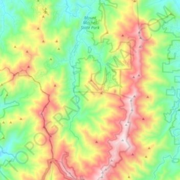 Carte topographique Mount Mitchell State Park, altitude, relief