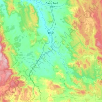 Carte topographique Ross, altitude, relief