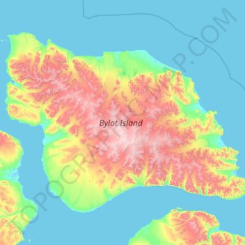 Carte topographique Île Bylot, altitude, relief