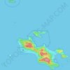 Carte topographique Grand'Anse Praslin District, altitude, relief