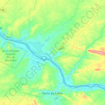 Carte topographique Belo Monte, altitude, relief