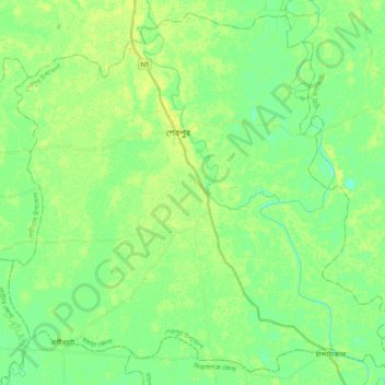 Carte topographique Sherpur (Bogra), altitude, relief