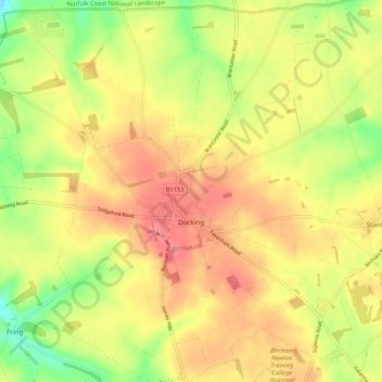 Carte topographique Docking, altitude, relief