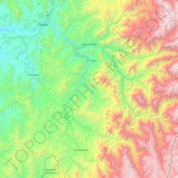 Carte topographique Monte Patria, altitude, relief