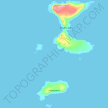 Carte topographique Îles Leygues, altitude, relief