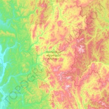 Carte topographique Kuznetsk Alatau Reserve, altitude, relief
