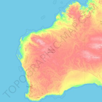 Carte topographique Australie occidentale, altitude, relief
