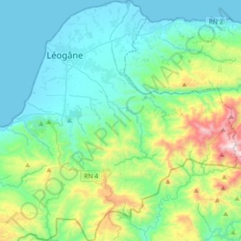Carte topographique Commune Léogâne, altitude, relief